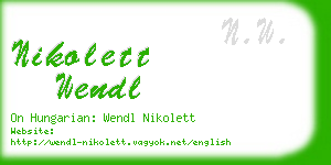 nikolett wendl business card